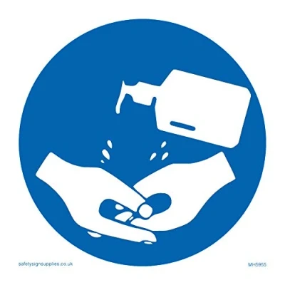 Image of Hand sanitiser symbol sign Plastic Semi rigid 1mm