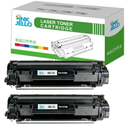Image of InkJello Toner Cartridge For Printer, Canon i SENSYS Fax L150 L170 MF 4730 4750 4780w 4870dn 4890dw ImageCLASS 4420W 4410 4430 4450 4550d CRG 728 (Black, 2 Pack)