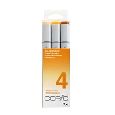 Image of Copic Sketch Coloured Marker Pen Set of 3 Color Fusion 4, For Art &amp; Crafts, Colouring, Graphics, Highlighter, Design, Anime, Professional Beginners, Supplies Colouring Books
