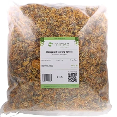 Image of Mimea Whole Dried Marigold Flowers 1KG. Premium Quality Calendula Officinalis