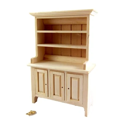 Image of Melody Jane Dolls House Bare Wood Dresser Miniature Unfinished Kitchen Dining Room Furniture