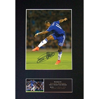 Image of DIDIER DROGBA No2 Signed Autograph Mounted Photo Reproduction PRINT A4 Rare Perfect Birthday (297 x 210mm) #550 (Not Framed)
