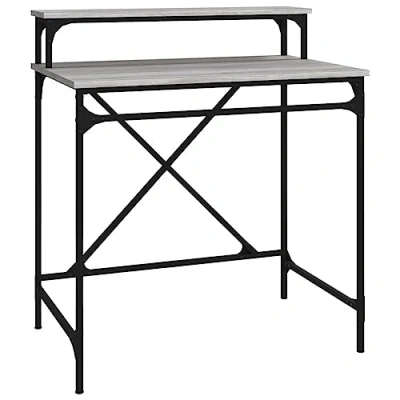Image of vidaXL Desk Grey Sonoma 80x50x90 cm Engineered Wood and Iron
