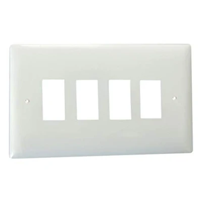 Image of Varilight XOPGY4 PowerGrid Polar White 4 Gang Grid Plate (Twin Plate)
