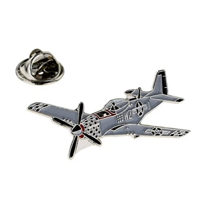 Image of Aeroplane Military P51 Mustang Aircraft Metal Enamelled Pin Badge Lapel XJKB12 40