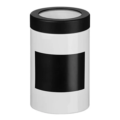Image of Premier Housewares Chalkboard Canister with Chalk 17 cm, Ceramic, White/Black, 19 x 13 cm