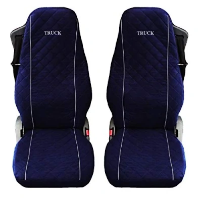 Image of TEXMAR LTD Truck Seat Covers DESIGNED TO FIT VOLVO FH 4 12 16 AFTER 2014 Microfiber Dark BLUE 2 pieces
