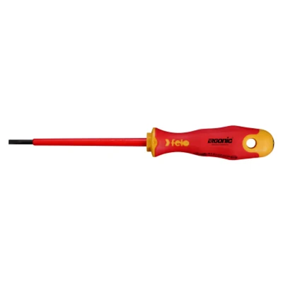 Image of Felo 0715753139 9/64&quot; Ergonic Slotted Insulated Screwdriver, 4&quot;, VDE Series 400, 4&quot;