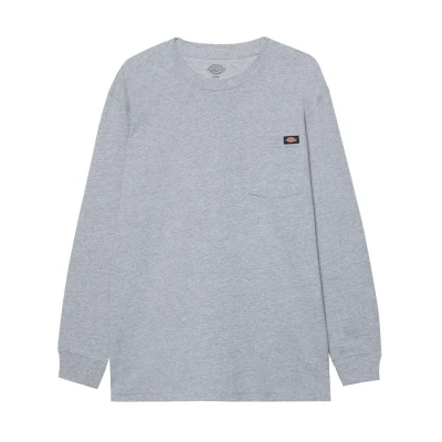 Image of Dickies Men&#039;s Long Sleeve Heavyweight Crew Neck Big and Tall, Heather Gray, Medium