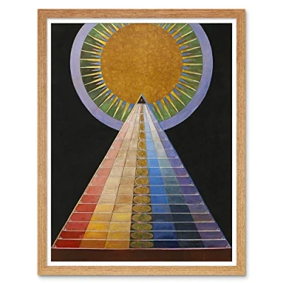 Image of Wee Blue Coo Painting Hilma Af Klint 1907 Altarpiece No 1 Group Art Print Framed Poster Wall Decor 12X16 Inch
