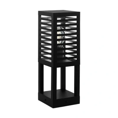 Image of Eglo LED Outdoor lamp Post Alamonte 3, Bollard Light, Outside Lighting for Garden and Patio, Driveway Made of Black Metal, IP44, H 45 cm, E27