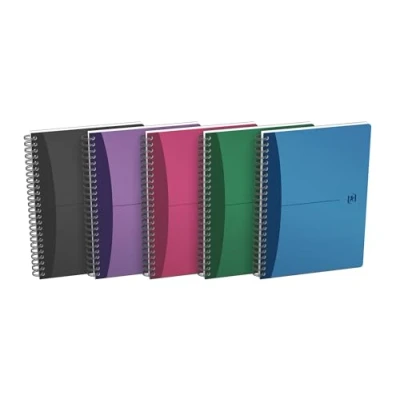 Image of Elba Oxford A5 Squared Urban Mix Spiral Notebook 5 Colours (Pack of 5)