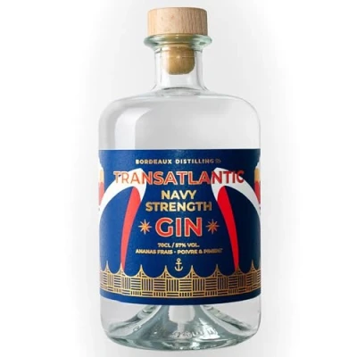 Image of Bordeaux Distilling Co. Transatlantic Navy Strength Craft Gin with Botanicals 57%, 70cl