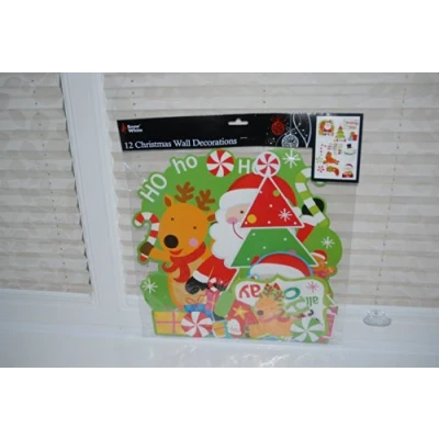 Image of PMS 12PC CARD XMAS WALL DECORATION IN OPP BAG W/HEADER