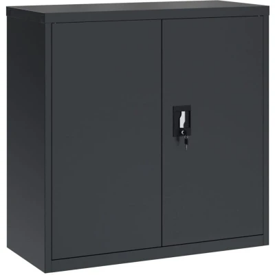 Image of vidaXL Steel File Cabinet Anthracite Colour, Adjustable Shelves, Lockable System for Secure Storage, Easy to Clean Surface
