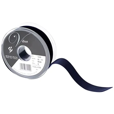 Image of Berisfords Velvet Ribbon, Nachtblau, 10.2 x 3 cm