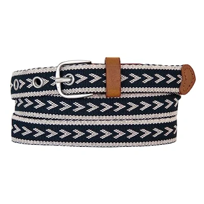 Image of Eddie Bauer Women&#039;s Cascade Grommet Webbing Belt with Metal Buckle, Navy, L