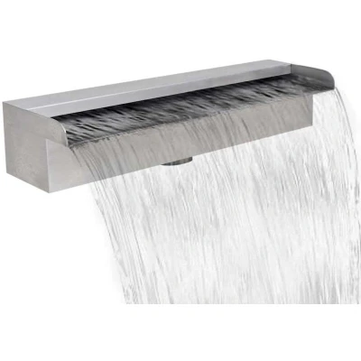Image of vidaXL Rectangular Waterfall Pool Fountain Stainless Steel 45 cm
