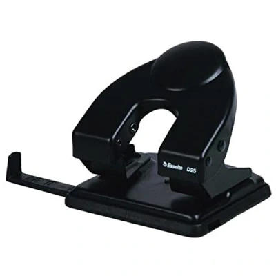 Image of Esselte 177015 Hole Punch D25 for 25 Sheets at a Time with Stop Bar Black