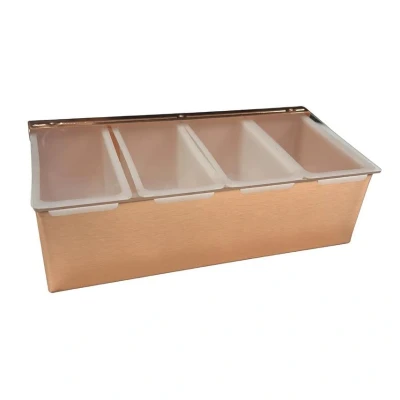 Image of Beaumont 4 Part Stainless Steel Condiment Holder Copper Plated