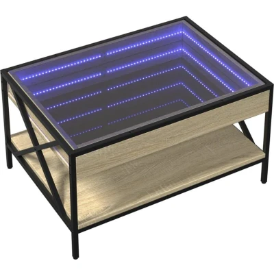 Image of vidaXL Coffee Table with Infinity LED Sonoma Oak 70x50x38 cm