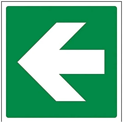 Image of V Safety Green Straight Arrow Sign Square 150mm x Self Adhesive Vinyl, 14016AM S