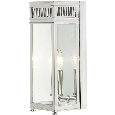 Image of Holborn 1 Light Outdoor Small Wall Half Lantern Polished Chrome IP44, E14