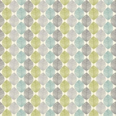 Image of MyTinyWorld Pack of 5 Dolls House Green And Blue Leaf Wallpaper Sheets