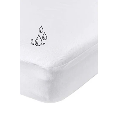 Image of Meyco Home Molton PU Waterproof Fitted Sheet for 1 Person (100% Cotton Flat Sheet, with Elasticated All Around 90 x 210/220 cm), White