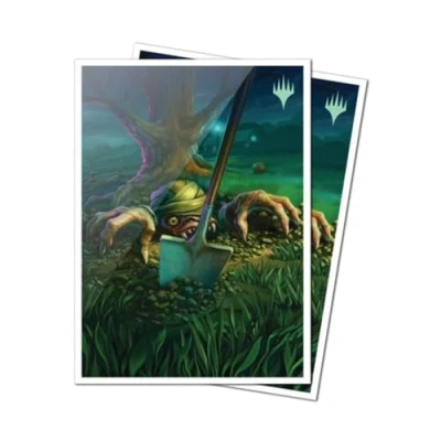 Image of Ultra PRO MTG Duskmourn 105ct Apex Deck Protector Sleeves Artwork of Exhume, 105 Standard Size Card for Magic: The Gathering, Gloss Clear Front, Textured Print, Durable