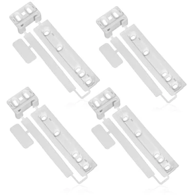 Image of SPARES2GO Door Plastic Mounting Bracket Fixing Slide Kit Compatible with Zanussi Integrated Fridge &amp; Freezer (Pack of 4)