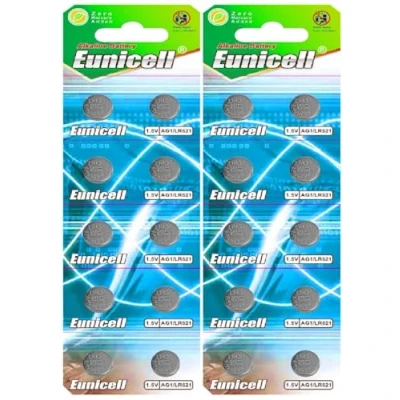Image of 20 Eunicell AG1 Button Cell Batteries