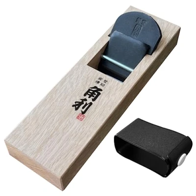 Image of KAKURI Woodworking Japanese Block Plane 42mm, Manual Hand Size Mini Kanna Wood Planer, 1.6 x 7.0 x2.1 inches (41932)