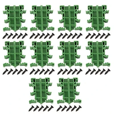 Image of 10sets PCB DIN C45 rail Adapter Circuit Board Mounting Bracket Holder Carrier, 35mm (Green)