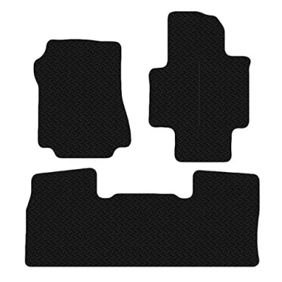 Image of Carsio Car Mats For Nissan NV200 2010+ Onwards 3mm 3pc Set Tailored Fit Rubber Floor Mat Complete Accessory Black Custom Fitted Anti Slip Backing, Heavy Duty &amp; Waterproof