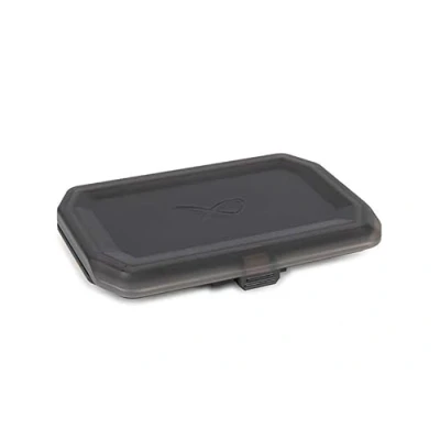 Image of FOX Matrix Shallow Accessory Box 8 Compartment, Terminal Tackle Storage Box, Translucent, Easy Opening Magnetic Lid, Watertight Seal, Stackable, Dimensions W 86mm X L 118mm H 19mm, Code GBX009.