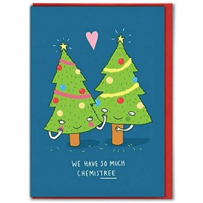 Image of Brainbox Candy Christmas Cards For Boyfriend/Girlfriend &#039;Chemistree&#039; Perfect Him Her Husband/Wife Partner