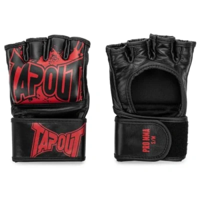 Image of Tapout MMA Pro Fight Leather Gloves (1 Pair) MMA, Black/Red, M, 960005