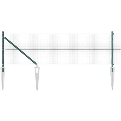 Image of Fence Post Set of 2 Green Metal 10 x 0.5 m Durable Vidaxl