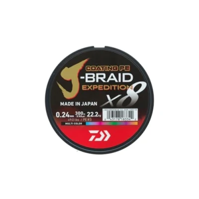 Image of Daiwa J Braid Expedition X8E Braided line Multicolor 0.16mm/9.07kg (300m) fishing