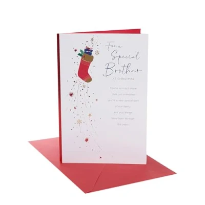Image of UK Greetings Christmas Card for Brother Sentimental Design