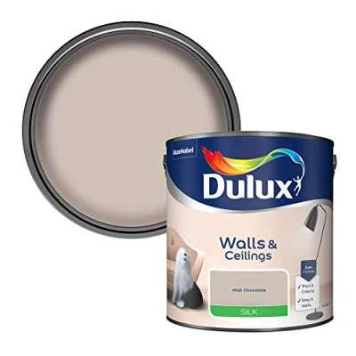 Image of Dulux Silk Emulsion Paint For Walls And Ceilings Malt Chocolate 2.5 Litres