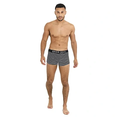 Image of BRAVE SOUL Men&#039;s Boxer Shorts Multipack Cotton Elasticated Waistband Stretch Underwear Amir Stripe Mix S