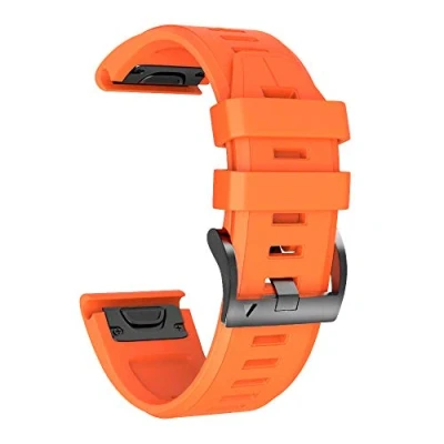 Image of NotoCity for Fenix 5X Band 26mm Width Soft Silicone Watch Strap Plus/Fenix 6X/Fenix 6X Pro/Fenix 3/Fenix 3 HR/Descent MK1/D2 Delta PX (ORANGE)
