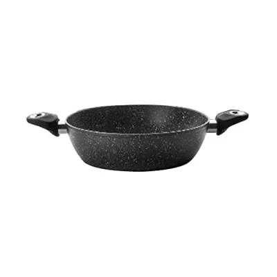 Image of IBILI Natura Deep Frying Pan with 2 Handles, 28 cm, Aluminium, Stone Style Non Stick Coating, Suitable for Induction Hobs