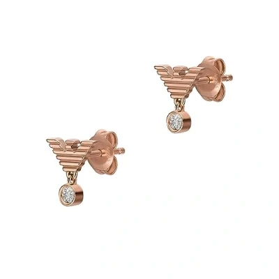 Image of Emporio Armani Women&#039;s ear stud sterling silver rose gold color, EG3582221