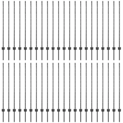 Image of vidaXL Fence Posts 88 pcs U Channel Grey 160 cm Steel