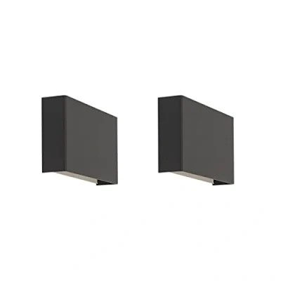 Image of Qazqa Set of 2 Modern Wall Lamp I Lights Black Otan Suitable for LED G9 Light Aluminium Living Room Kitchen Bedroom
