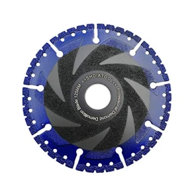 Image of SHDIATOOL Diamond Cutting Disc 5 Inches / 125mm Vacuum Brazed Cut off Wheel for All Purpose Demolition Blade Stone Iron Steel Metal