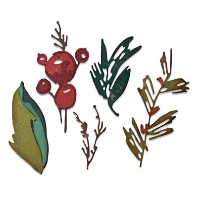 Image of Sizzix Thinlits Die Set 9PK 664736 Holiday Brushstroke by Tim Holtz
